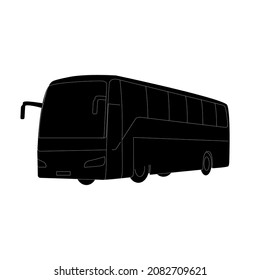 Vector Silhouette Black Color Bus Stock Vector (Royalty Free ...