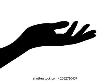 Vector Silhouette Black Color Hand Upright Stock Vector (Royalty Free ...