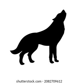 Silueta vectorial en el lobo de color negro