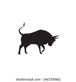 Vector Silhouette Of Black Cow