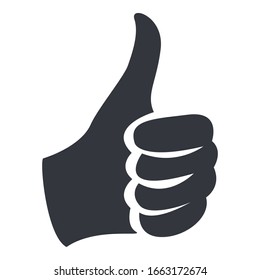 Vector Silhouette Black Icon - Thumb Up