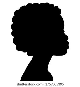 Vector  silhouette of black woman with afro hair. Stop racism. Black lives matter