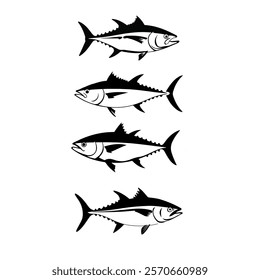 Vector Silhouette of Blue Fin Tuna