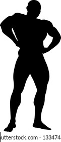 vector silhouette of bodybuilder
