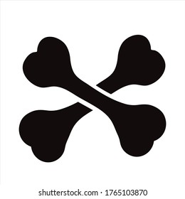 Vector silhouette of bone. Symbol of pet food.
