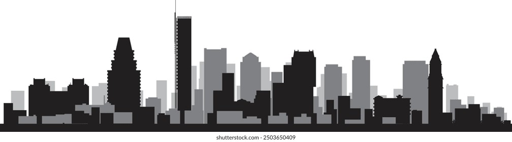 Vector silhouette of Boston prepared and cleaned