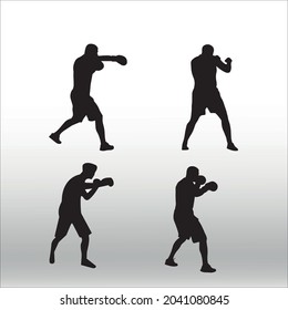 vector silhouette boxing, line isolated or logo isolated sign symbol vector, outline and stroke style Collection of high-quality vector illustration,