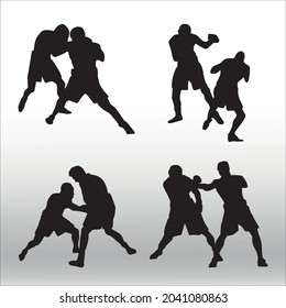 vector silhouette boxing, line isolated or logo isolated sign symbol vector, outline and stroke style Collection of high-quality vector illustration,