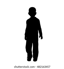 Vector Silhouette Boy Stock Vector (royalty Free) 482163457 