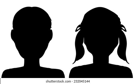 Vector Silhouette Boy Girl On White Stock Vector Royalty Free