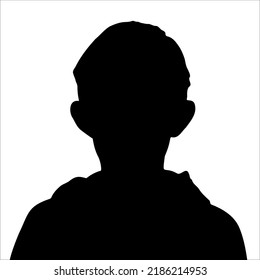 Vector silhouette of boy on white background