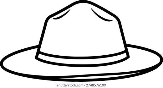 Vector silhouette boy scout hat classic brimmed ranger illustration
