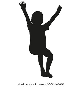 Vector Silhouette Of A Boy Sitting