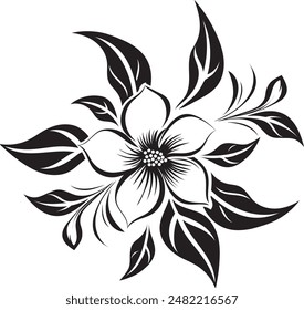 Vector silhouette of branch with leaves. Botanical elements for design and decoration of cards, invitations, printing on fabric, clothing