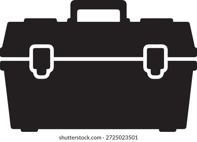 Silueta de Vector de una caja de maletín en negro. Forma simple del caso de negocio aislada en el fondo blanco. Ideal para oficinas, empresas, viajes, finanzas, trabajo y proyectos de diseño.