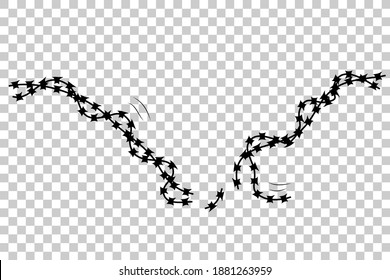 Vector Silhouette Broken Barricade from Barbed Wire, Suitable Illustration for demonstration or protest