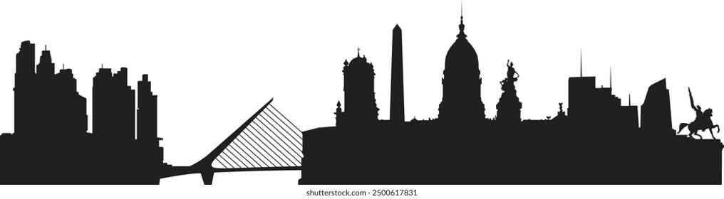 Vector silhouette of BUENOS AIRES  prepared and cleaned