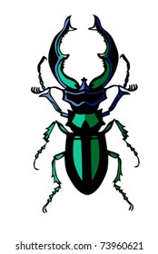 vector silhouette of the bug on white background
