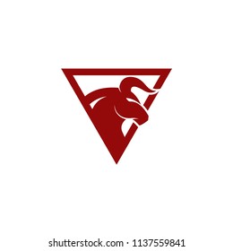 vector silhouette bull head logo