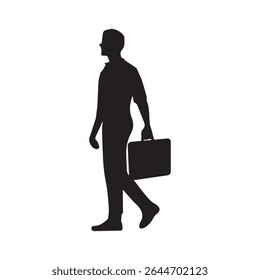 Vector silhouette of business man,profile,black color isolated on white background.vector illustration