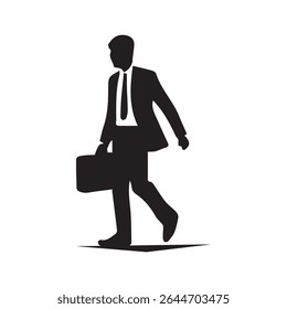 Vector silhouette of business man,profile,black color isolated on white background.vector illustration