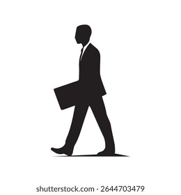 Vector silhouette of business man,profile,black color isolated on white background.vector illustration