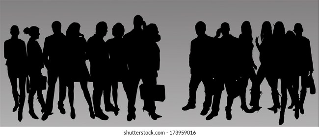 vector silhouette business people