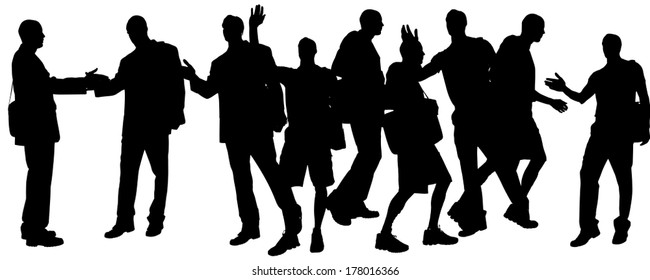Vector silhouette of a businessman on a white background. 