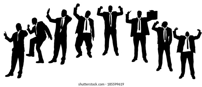 Vector silhouette of businessman on a white background.