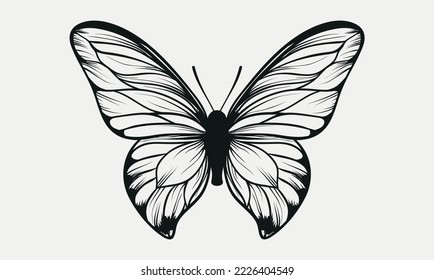 vector silhouette of butterflies. Fashion slogan style spring summer decal for stationery, mug, shirt, t-shirt, phone case.