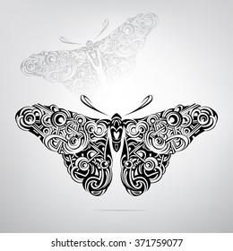 Vector silhouette of butterfly