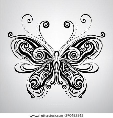 Vector silhouette of butterfly