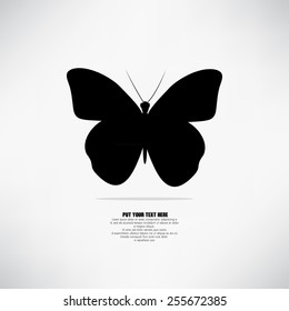 Vector silhouette of butterfly for the cards or design