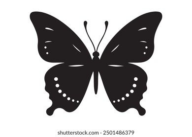 Vektor-Silhouette Schmetterling mit weißem Hintergrund