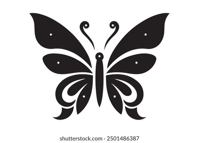 Vektor-Silhouette Schmetterling mit weißem Hintergrund