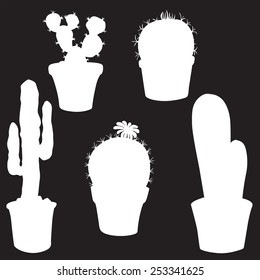 vector silhouette of cacti