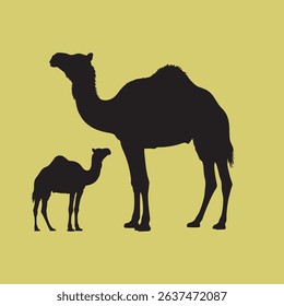 vector silhouette of a camel