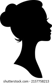 Vector Silhouette Cameo Woman Portrait In Profile