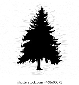 Vector Silhouette Canadian Pine Tree Conifer Stock Vector (Royalty Free ...