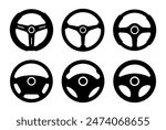 vector silhouette of car steering wheel