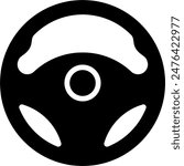 vector silhouette of car steering wheel