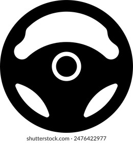 vector silhouette of car steering wheel