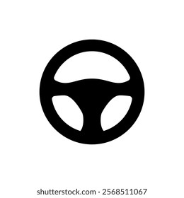 Vector silhouette of car steering wheel vector design and illustration