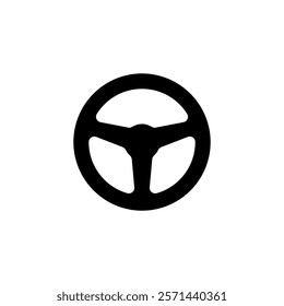 Vector silhouette of car steering wheel vector design and illustration