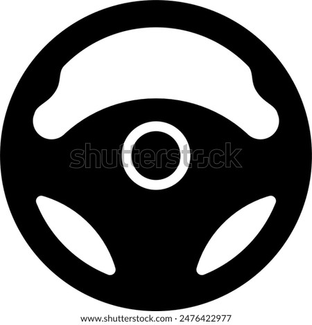 vector silhouette of car steering wheel