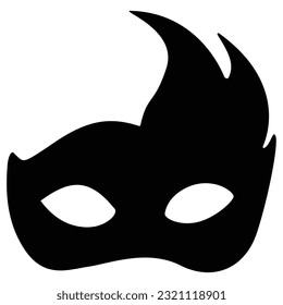 A vector silhouette of a carnival mask