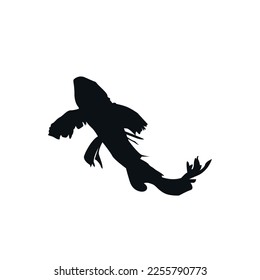 Vector silhouette of a carp, fish flat design.