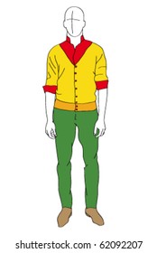 vector silhouette of casual dressed man