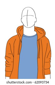 vector silhouette of casual dressed man
