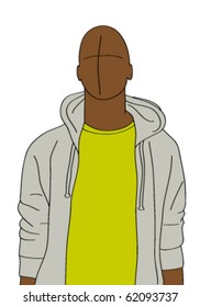 vector silhouette of casual dressed man